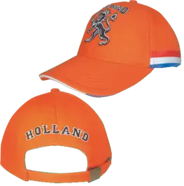 Cap oranje geborduurd leeuw