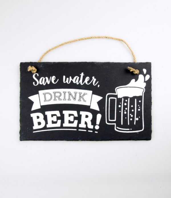 Stone Slogan - Save water