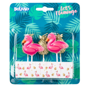 5 Kaarsjes Flamingo / ananas