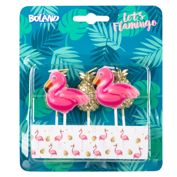 5 Kaarsjes Flamingo / ananas