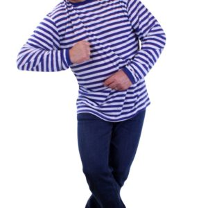Dorus shirt blauw/wit lange mouw