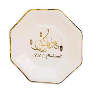 Borden achthoekig Eid Mubarak goud