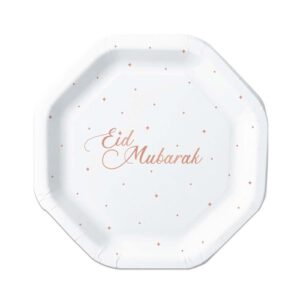 Borden achthoekig Eid Mubarak rose-goud