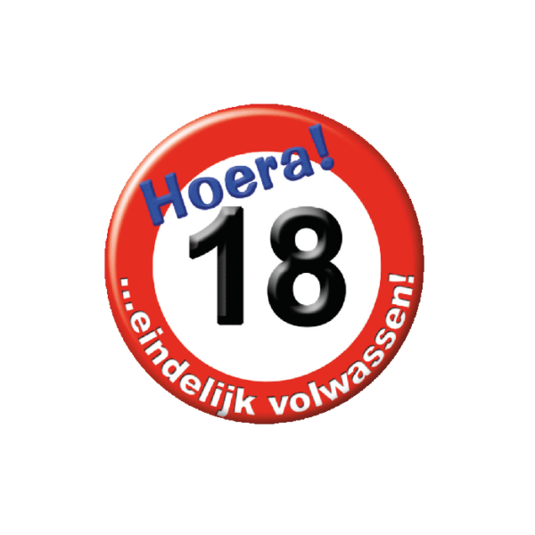 Button klein - 18 jr verkeersbord