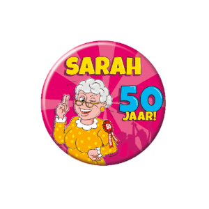 Button klein - sarah 50 jaar