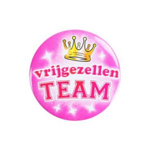 Button klein - vrijgezellen team roze