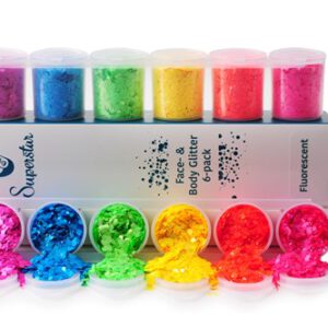 Chunky glitter 6-pack fluor