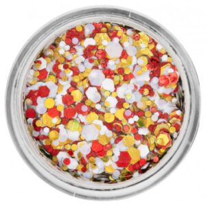 Chunky glitter cream Oeteldonk (rood/wit/geel)