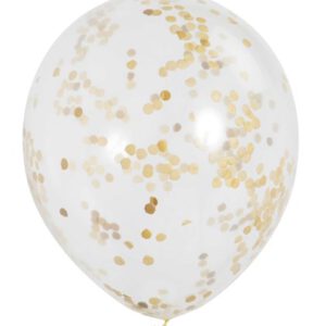 Confettiballonnen met goud confetti