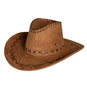 Cowboyhoed Elroy bruin leather look (mt.58)