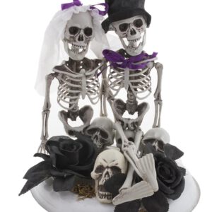 Deco skelet Bruid & Bruidegom op bloemen