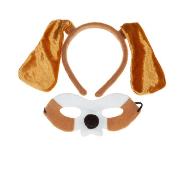 Diadeem met masker - bruine hond