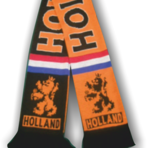 Dubbel gebreide Holland sjaal oranje/zwart