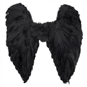Engelenvleugels gevouwen zwart 65x65 cm