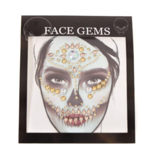 Face jewels Skull goud - 55306-2