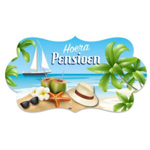 Feestbord Pensioen holiday