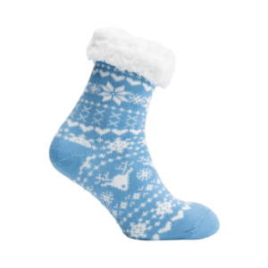 Fluffy Homesocks blauw/wit