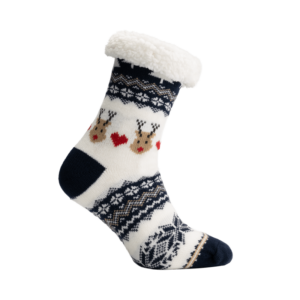 Fluffy Homesocks donkerblauw Rudolph