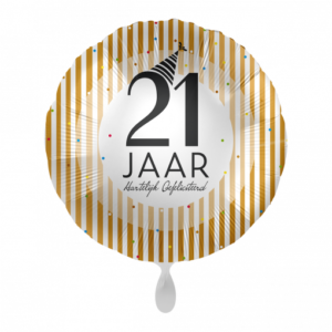 Folieballon 21 jaar goud