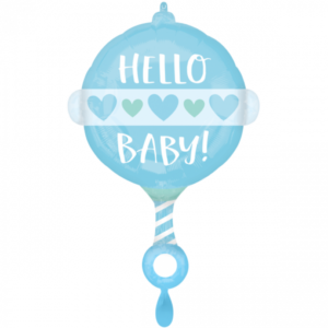 Folieballon Baby Boy Rattle