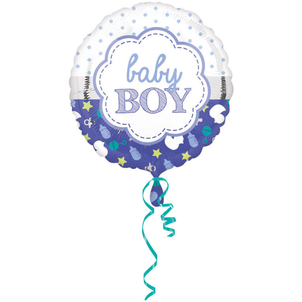 Folieballon Baby Boy Scallop