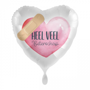 Folieballon Beterschap pleister roze