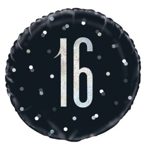 Folieballon Black & Silver 16