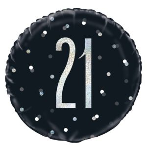 Folieballon Black & Silver 21