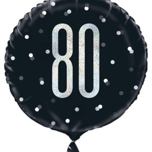 Folieballon Black & Silver 80