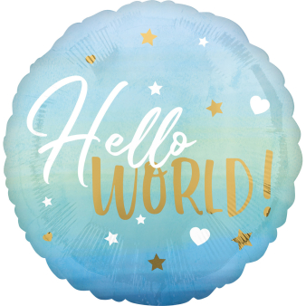 Folieballon Blue Baby Boy - Hello World