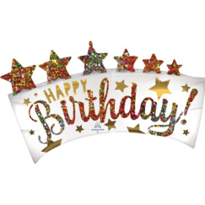 Folieballon Happy Birthday Glitter Banner