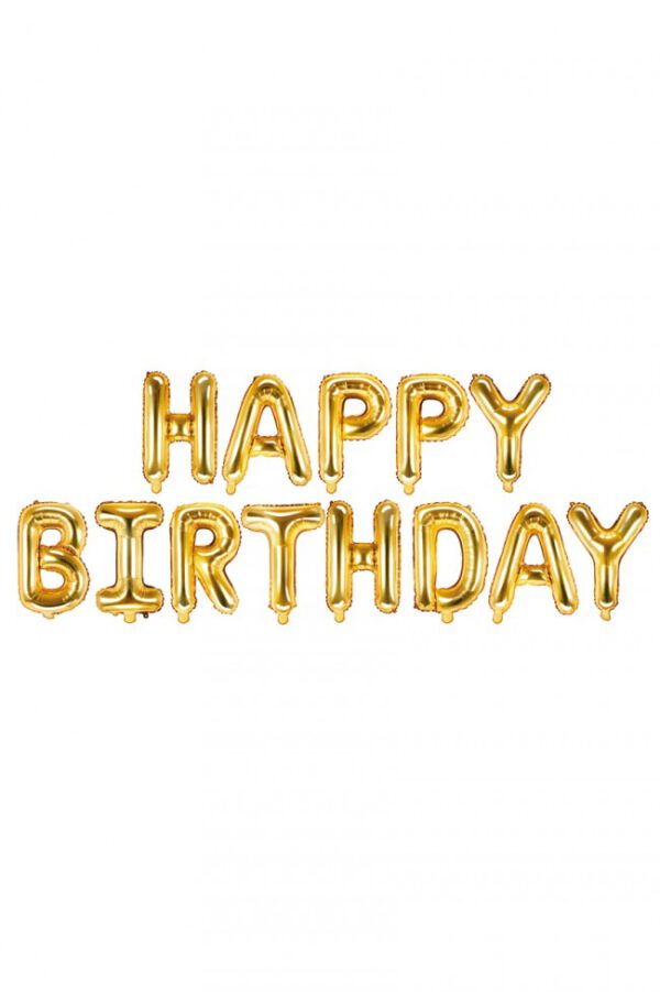 Folieballon Happy Birthday Goud