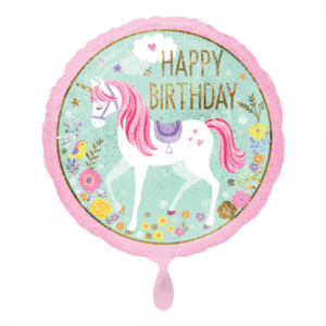 Folieballon Happy Birthday unicorn