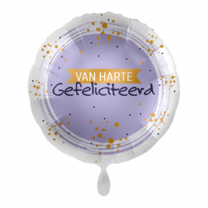 Folieballon Hartelijk Gefeliciteerd - lila