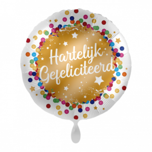 Folieballon Hartelijk Gefeliciteerd goud