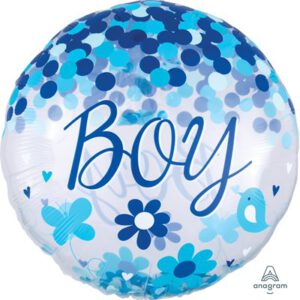 Folieballon Jumbo Confetti Baby Boy