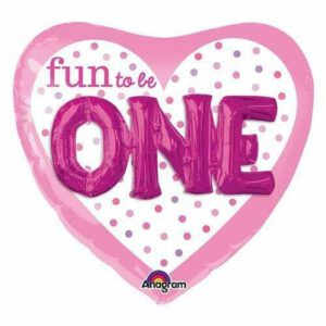 Folieballon Jumbo hart Fun to be One girl