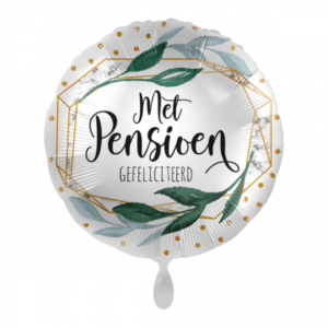 Folieballon Met pensioen gefeliciteerd groen