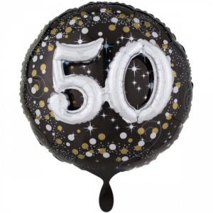 Folieballon Multi Sparkling Birthday black