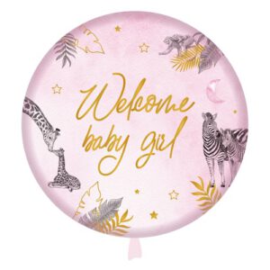 Folieballon baby safari "Welcome baby girl"