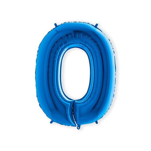 Folieballon cijfer 0 blauw (100cm)