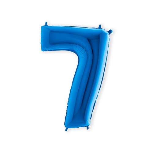 Folieballon cijfer 7 blauw (100cm)