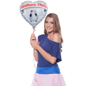 Folieballon delfs blauw welkom thuis