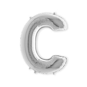 Folieballon letter "C" zilver (100cm) OP=OP