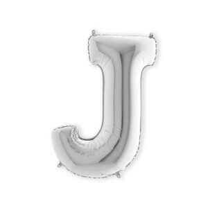 Folieballon letter J zilver (100cm) OP=OP