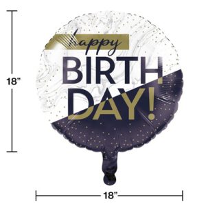 Folieballon navy & gold "Happy Birthday"