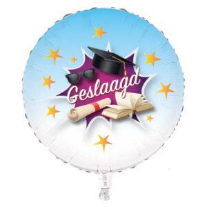 Folieballon wit Geslaagd