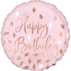 Foliebalon Rose Gold Blush Birthday