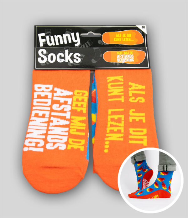 Funny Socks - Als je dit kunt lezen...Afstandsbediening !