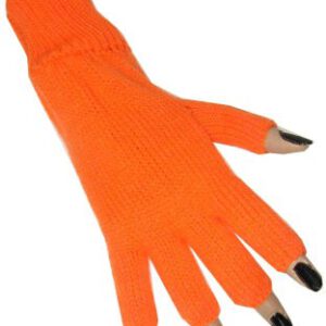 Gebreide handschoenen oranje